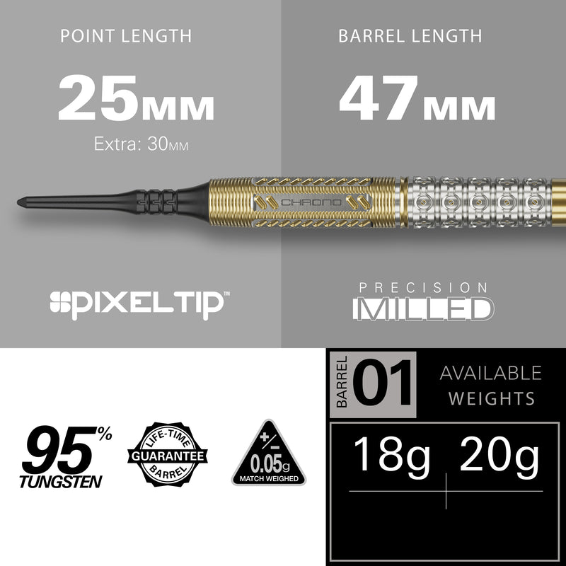 RAYMOND VAN BARNEVELD CHRONO 95% SOFT TIP DARTS