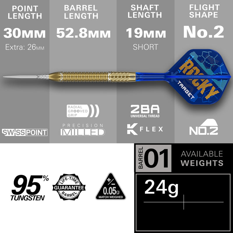 JOSH ROCK 95% LIMITED EDITION SP 24G STEEL TIP DARTS 2025